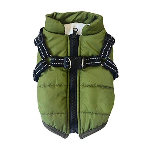 Gyuzh Dog Coat with Harness Winter Dog Coat Fleece Dog Jacket Waterproof Dog Coat Zipper Dog Jacket Puppy Coat Small Dog Clothes Dog Coat with Reflective Harness for Smal Medium Large Dogs S-4XL