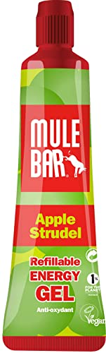MULEBAR - Caja de 24 Geles Energéticos - Manzana - 2 EN 1 - Gel Puro o Diluido - Fácil Digerir - Sin Gluten - 100% Natural y Vegano - 37gr