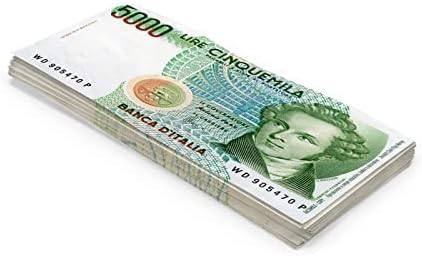Scratch Cash 100 x ₤ 5.000 Lira Play Money (Real Size)