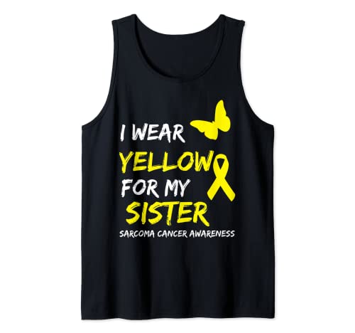 Sarcoma Cancer Ribbon I Wear Yellow for my Sister Canotta