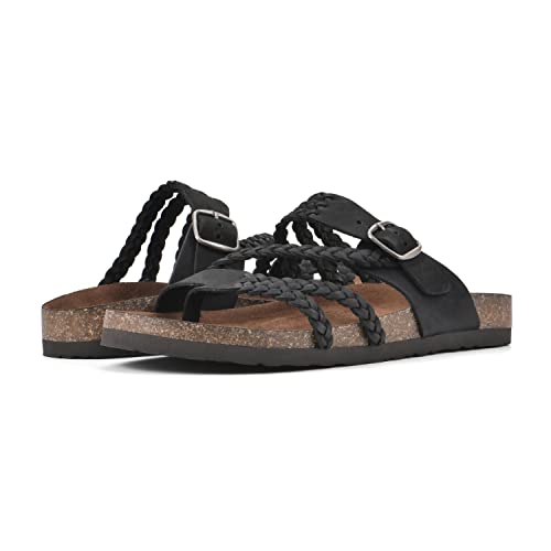 White Mountain Women's Hayleigh Footbed Sandal, Black/Nubuck, 7 M #TOP1