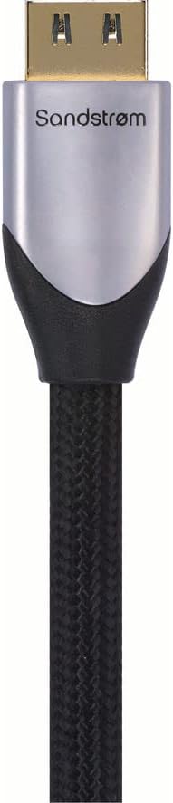 Sandstrom Silver Series HDMI to HDMI cable: S2HDM215 with Secure fit, and High Speed Ethernet.