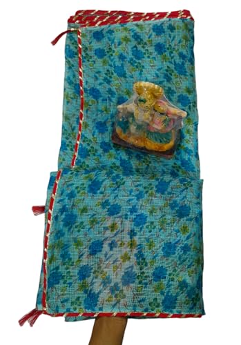 Image of Lado Rani Kota Doria Cotton Silk Flower Print sarees with blouse