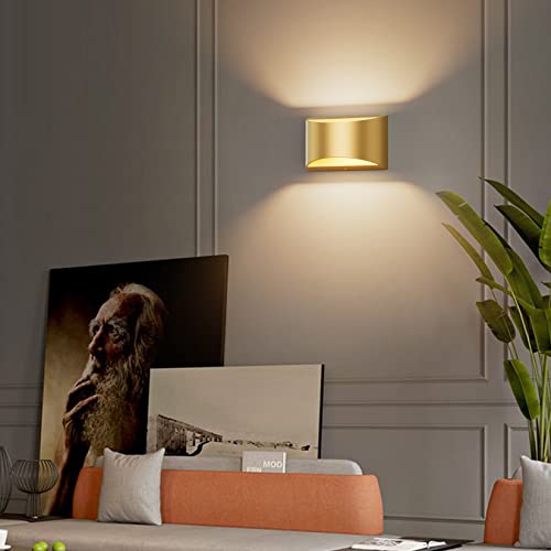 Aipsun Gold Wall Sconce Indoor Wall Lights Hardwired Set Of 2 Up And Down Wall Mount Light For Living Room Bedroom Hallway Corridor Conservatory Warm White 3000K thumb #5