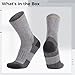 yeeplant Men's Merino Wool Winter Socks, Mid Crew, Size 39-45, Thermal Hiking, Cushioned
