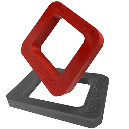 Suspension Dudes 4 Pack 2-Inch Hitch Receiver Silencer Pad Reduces Rattle And Noise, Provides Cushion Between Hitch Receiver And Tow Hitches, Made In Usa (4-Pack Black X2 / Red X2) #TOP5