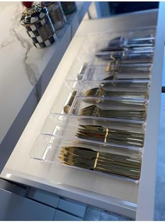 color house 10 Parça Set Modüler Çekmece Içi Düzenleyici Mutfak Makyaj Takı Banyo Buzdolabı Organizer Şeffaf 46,2 x 38,5 - Görsel 1