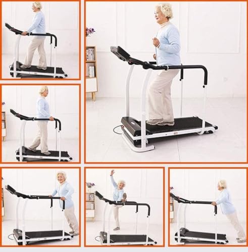 Image of 2 in 1 Folding Treadmill, Walking Treadmill with Handrail,Home Recovery Fitness Exercise Machine for Senior with Heart Rate Monitoring