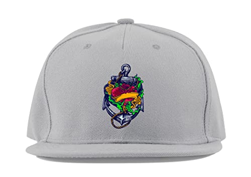 Casquette de baseball en coton gris à motif ancre taille unique respirante