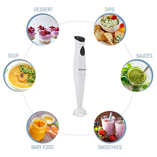 image for Elite Gourmet EHB-2425X Electric Immersion Hand Blender Stick, Mixer, 
