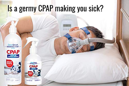 CleanSmart CPAP Disinfectant Spray, 8 Ounce Travel Bottle (Pack of 2), Kills 99.9% of Viruses, Bacteria, Germs, Mold, and Fungus, Leaves No Chemical Residue
