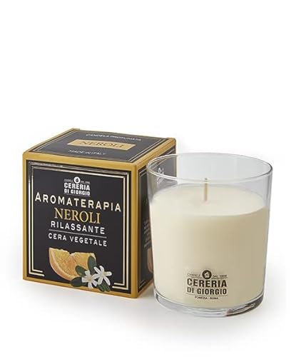 Cereria Di Giorgio Candela Profumata Cera Vegetale,durata fino a 44h- Made In Italy Aromaterapia - Neroli - Rilassante