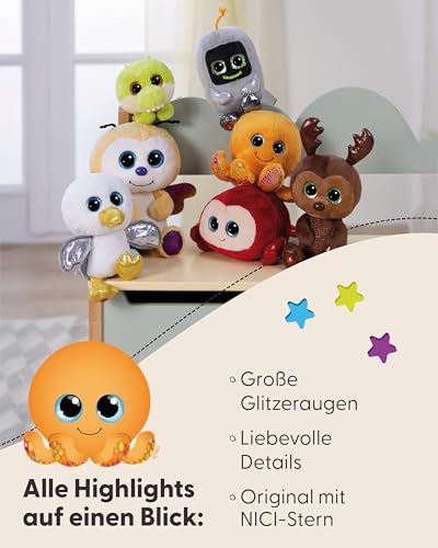 NICI Kuscheltier GLUBSCHIS Oktopus Olly Polly 15cm - orange - Stofftier aus weichem Plüsch, niedliches Plüschtier zum Kuscheln und Spielen, für Kinder & Erwachsene, tolle Geschenkidee | 61843