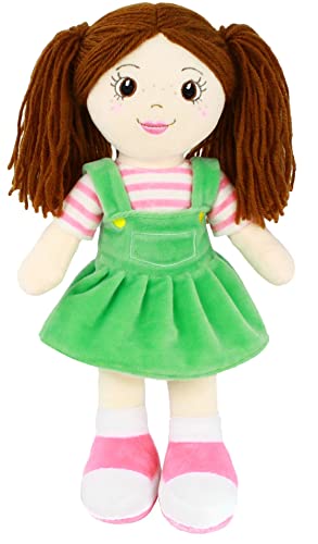 Playtime by Eimmie Soft Baby Doll - Plush Rag Dolls for 2 Year Old Girls, Toddler & Infants - Girl Toys - My First Cuddle Time Buddy - Stuffed Toy Companion Washable & Sensory Fabric Body 14´´ Allie