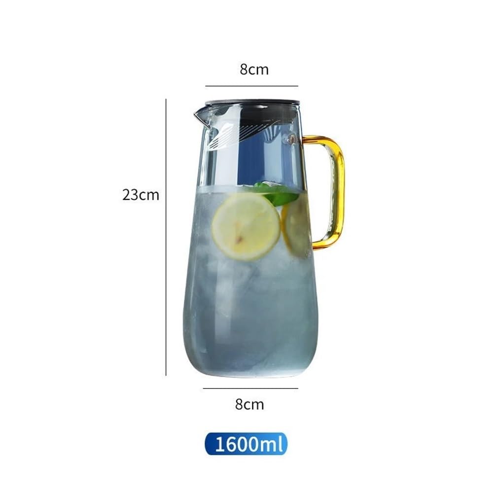 Jarra de Agua Jarra de Agua Vidrio Resistente al Calor Engrosada, Gran Capacidad, for Cocina, hogar, Jarra for Leche, café, Tetera, 1600 ml