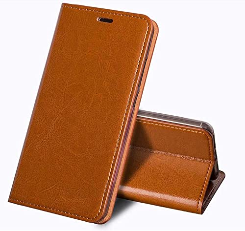 Funda para iPhone 14 Plus que soluciona el espacio: cuero café con ranura para tarjetas y tapa