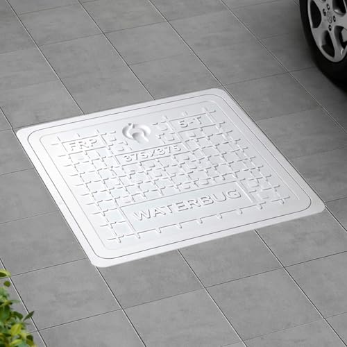 Image of LUXART 15x15 Inch Square FRP Manhole Cover | 5 Ton Capacity FRP Chamber Lid |Weatherproof and Heat Resistant Cover for Water Tanks, Sumps, and Drainage Systems