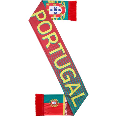 Eurzom 1 Pcs Soccer Scarf Soccer Fans Souvenir High Definition Universal Polyester Double Side Logo Print Scarf Gifts for Men Women (Portugal)