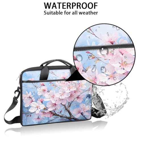 Maletín para laptop 15 pulgadas con diseño de árbol de cerezo miniatura 3