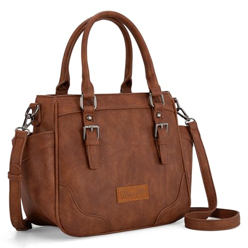 Montana West Wrangler Tote Bag for Women Brown Purse for Woman Medium Ladies Crossbody Handbag WG187-8318BR