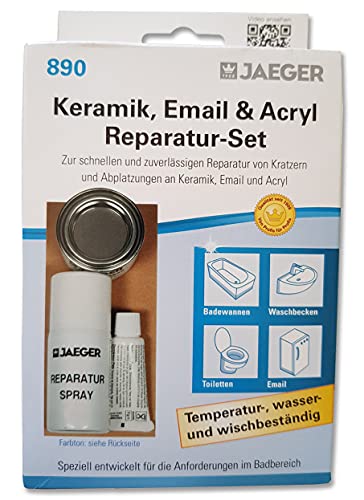 Jaeger Keramik, Email und Acryl Reparatur-Set, alpinweiss