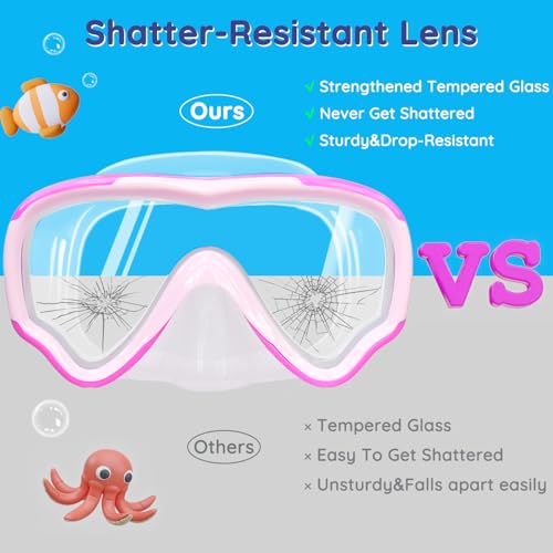 Image of MOMUSE Kids Swim Goggles 3-14 with Soft Fabric Strap, 3D No-Leak Nose Cover | No Hair Pulling, Mirrored Shatterproof Lens, Anti-Fog & UV Protection, Diving Mask Swimming Goggles Toddler /Youth Boys Girls