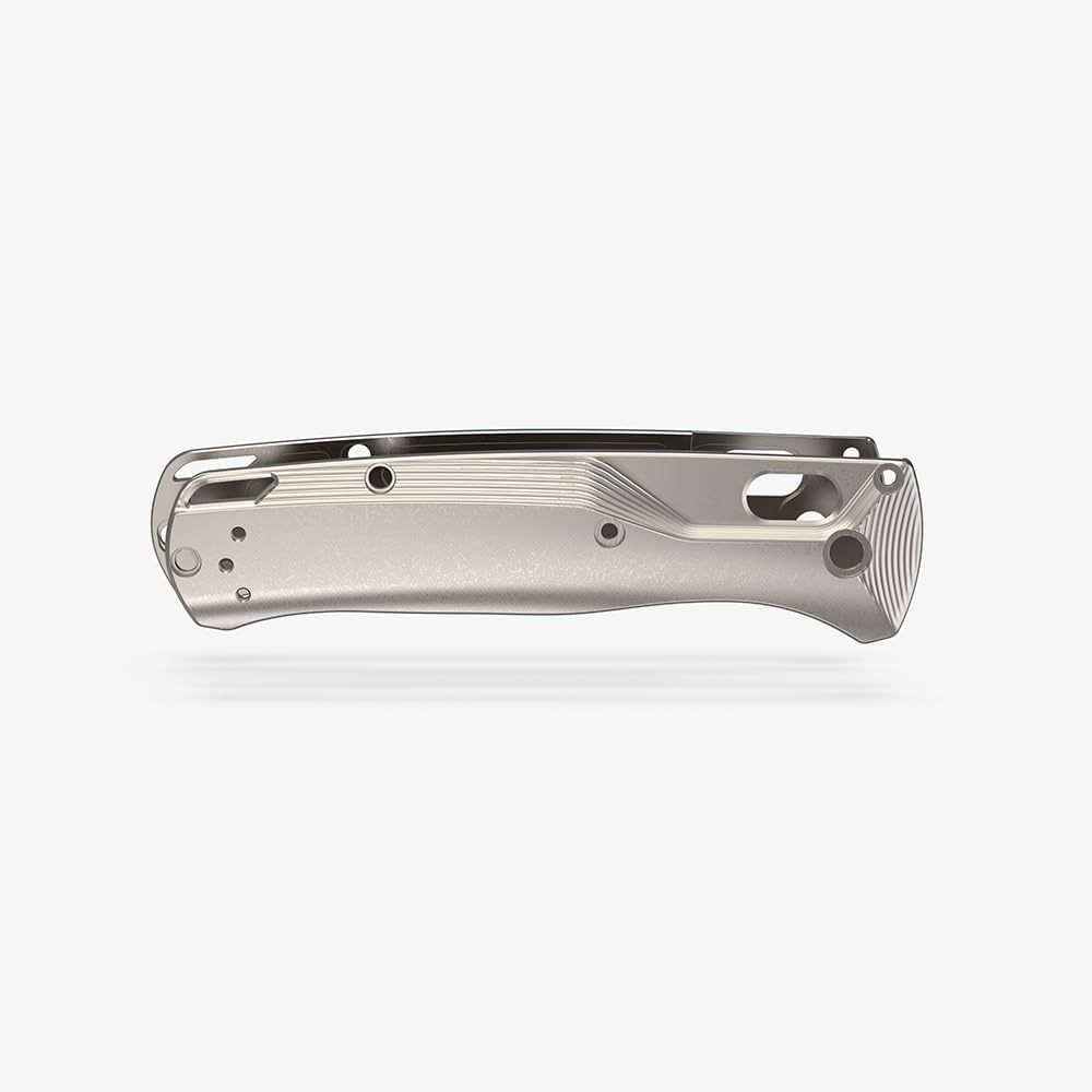 Flytanium Crossfade Titanium Knife Handle Scales Compatible with Benchmade Bugout 535 EDC Knife (Titanium Stonewash)