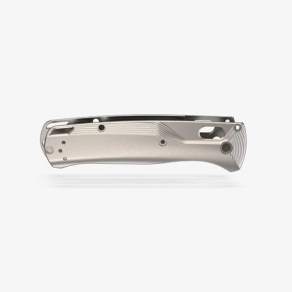 Flytanium Crossfade Titanium Knife Handle Scales Compatible with Benchmade Bugout 535 EDC Knife (Titanium Stonewash)