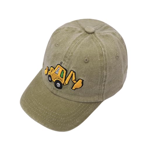 Suillty Kids Embroidery Excavator Baseball Caps Adjustable Casual Hats Summer Outdoor Travel Hat for Boys Girls3