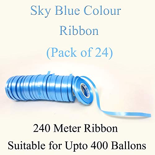 Image of AMFIN Curling Ribbons for Balloons - Blue (Pack 24)