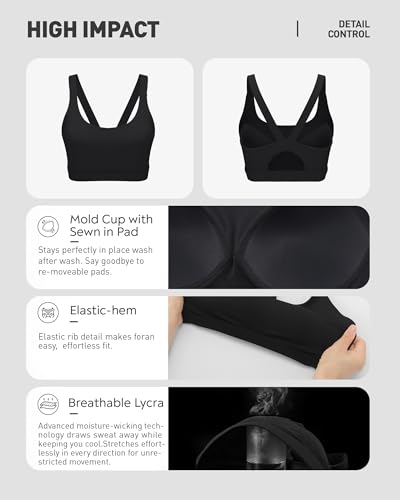 Image of RUNNING GIRL Sports Bras for Women,Light Impact Molded Cup Strap Sports Bra with Sewn in Pads,Best for A-C Cup