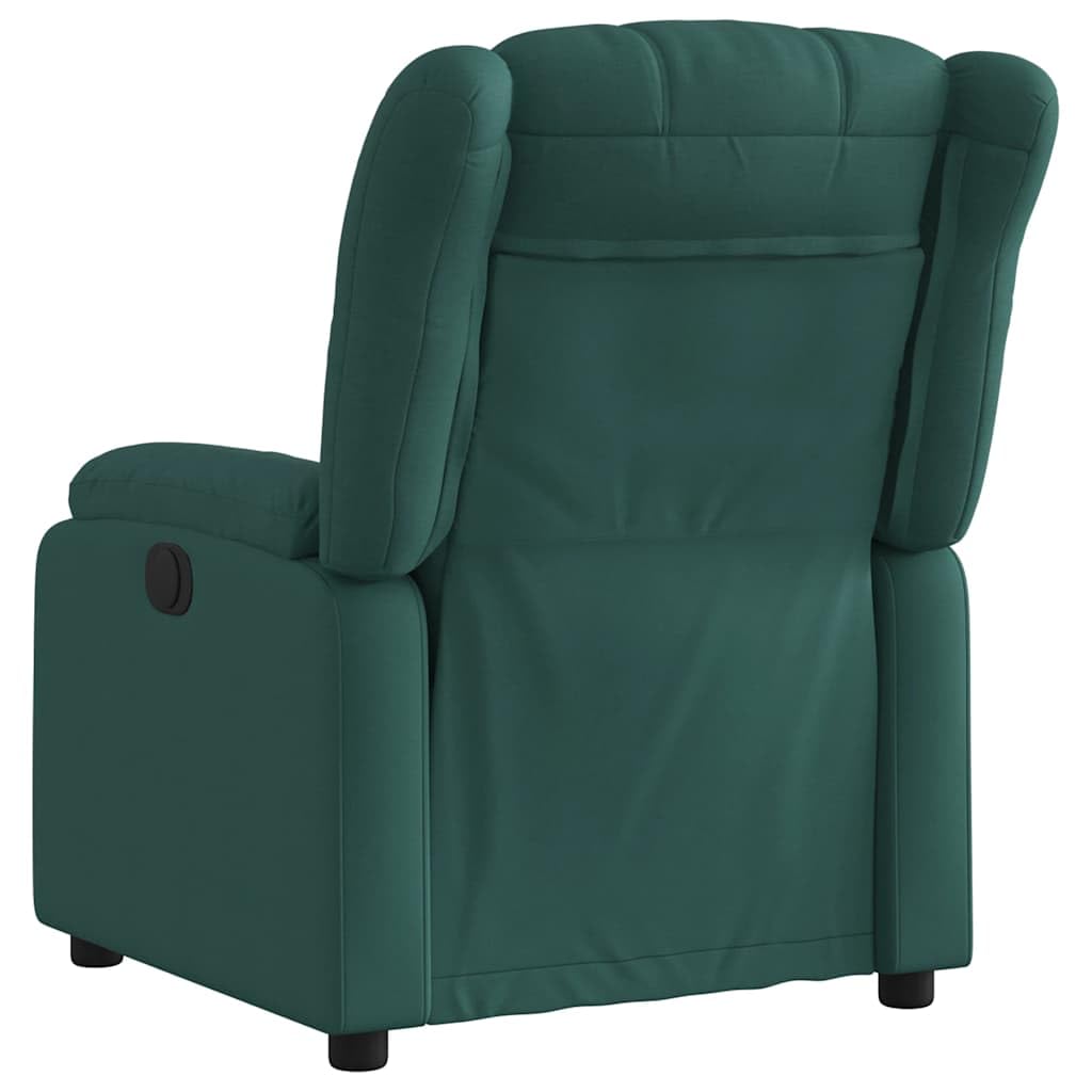 vidaXL Poltrona Reclinabile in Tessuto Verde Scuro, poltrona reclinabile, poltrona elettrica, poltrona singola, poltrona reclinante, poltrona