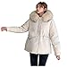 yuwo Veste en coton rembourré à manches longues pour femme, blanc, M