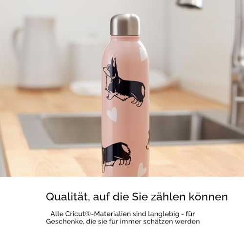 Cricut Selbstklebendes Vinylfolie Plotter (Joy Smart Vinyl) - Plotterfolie Vinyl Permanent Rolle, Selbstklebende Folie (14cmx3m, Schwarz)