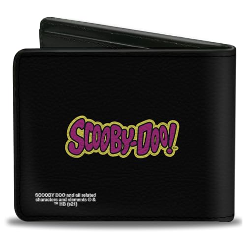 Buckle-Down Men's Scooby Doo Wallet, Bifold, Monsters Chasing Shaggy Uh Scoob Pose, Vegan Leather, 4.0" x 3.5"2