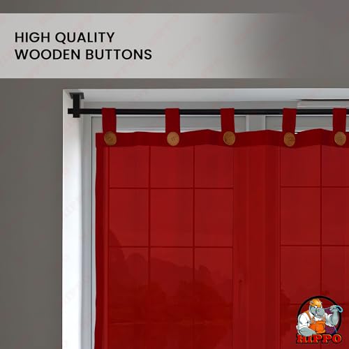 Image of HIPPO 180 GSM HDPE Outdoor Loop Curtain for Balcony & Patio Sun Blocking, UV Protection & Light-Filtering Curtains(Robin-Red- 3FTX4.5FT) Pack of 2