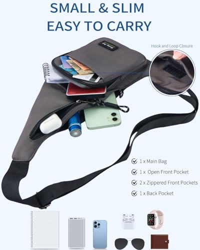 Image of Seoky Rop Sling Bag Slim Personal Purse Pocket Small Crossbody Chest Bag