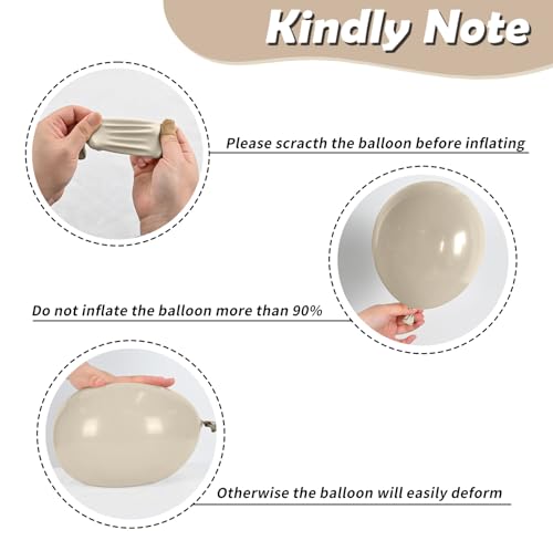 Image of Beige White Gold Balloons,12 Inchs Sand White Metallic Champagne Clear Bride Balloons for Girls Wedding Anniversary Bachelorette Party Boho Bridal Shower Birthday Decorations