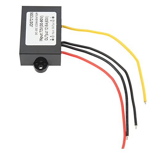 Módulo Convertidor Reductor de CC Tablero de Transformador de Voltaje con Cable 72 V A 12 V 5 A IP67 A Prueba de Agua Adecuado para Sistemas de Seguridad de Vehículos