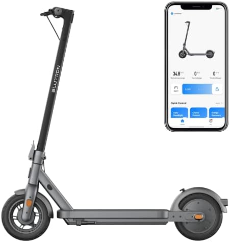 Blutron One S40 Electric Scooter, 700W Peak Power Motor, Impressive 25 Mile Range, 20 Mph, Dual Brakes & Suspension, 10'' Pneumatic Tires, Cruise Control, Foldable and Fast Charging Scooter