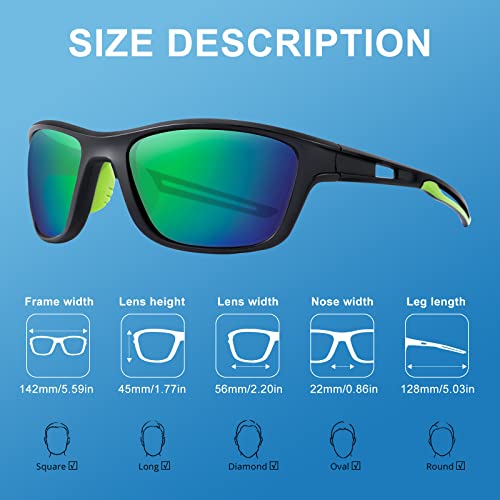 OKH 2 Pack Polarised Cycling Sunglasses Wrap Around Men Women Retro Sun Glasses UV Protection Outdoors Sports Biking Running Fishing Hiking Driving Eyewear with Rope Strap - Image 3