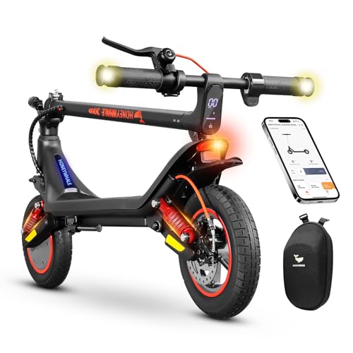 HONEYWHALE M1 MAX Scooter Eléctrico Plegable para Adultos, 500W Motor-MAX, Autonomía 22KM, Velocidad máxima 32KM/H, Luces de Ambiente Tubo Inclinado y Intermitentes, Patin Eléctrico con App Bluetooth