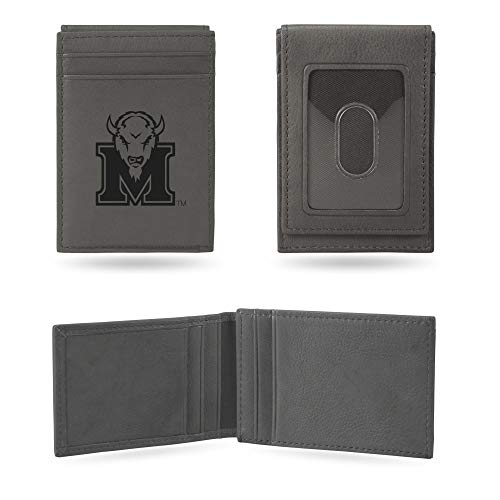 Image of Rico Industries NCAA Gray Laser Engraved Front Pocket Wallet - Compact /Comfortable /Slim