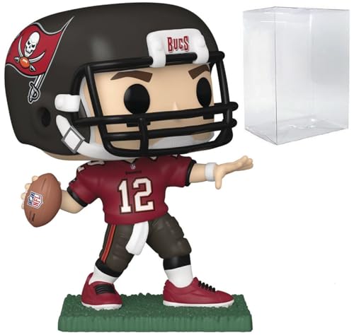 POP Football: Buccaneers - Tom Brady (Home Uniform) Funko Vinyl Figure (Bundled with Compatible Box Protector Case) Multicolor 3.75 inches
