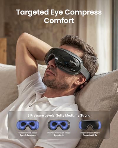 Image of RENPHO Eye Massager with Heat and Cooling Voice Control, Birthday Gifts for Women Men, FSA Eligible HSA, Massaging Eye Mask for Dry Eyes Head Tension and Stress Relief - Eyeris 3