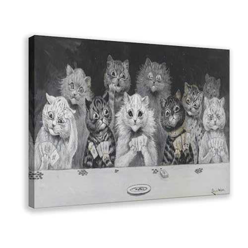 Impression sur toile chats Louis Wain idée cadeau décoration murale
