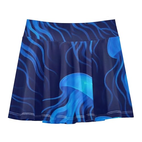 Joisal Athletic Shorts Girls Skorts Kids Tennis Skirts Blue Pink Little Girl Blue Jellyfish Deep Blue 3t2