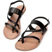 Luffymomo Womens Strappy Flat Sandals Gladiator Sandals Summer Casual Fisherman Thong