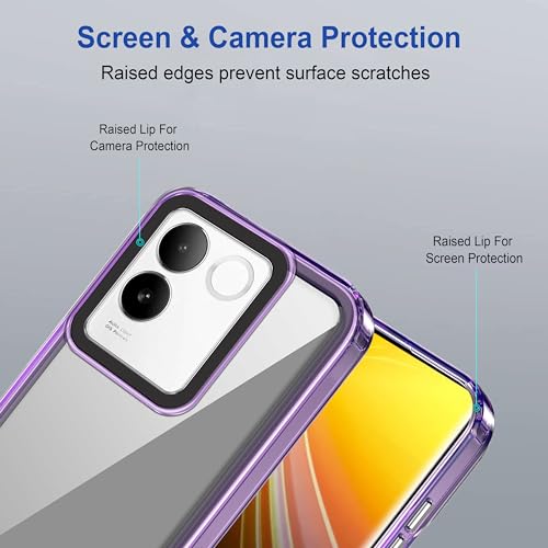 Image of amazon basics Back Case Cover for Vivo T2 Pro 5G (TPU + PC Translucent Purple)