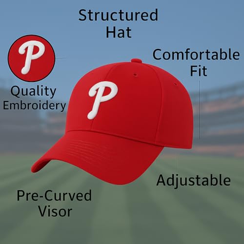 Gorra roja clásica con logo de equipo ajustable miniatura 5